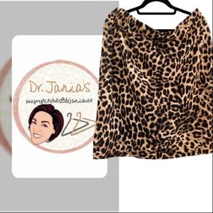 Leopard print, knee length, full back zipper skirt